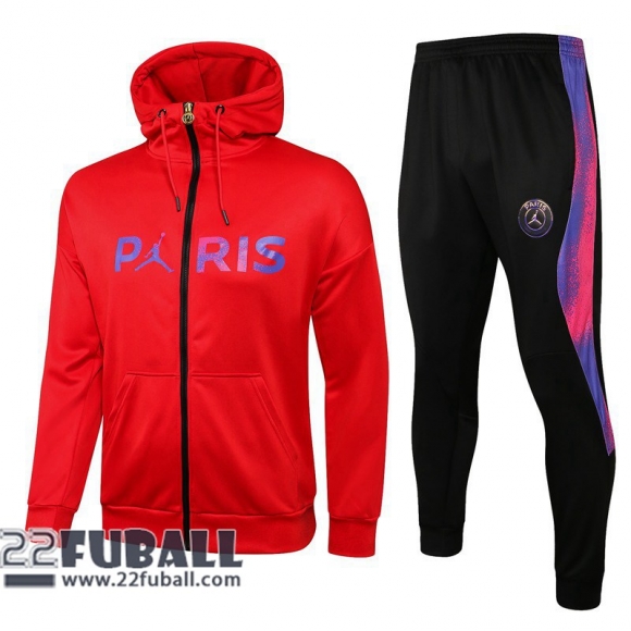 Sweatjacke Kapuzen PSG Paris rot 21-22 JK56