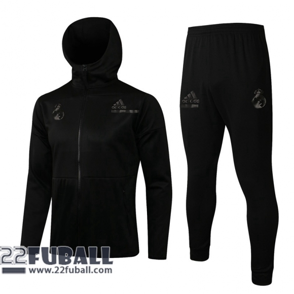 Sweatjacke Kapuzen Real Madrid schwarz 21-22 JK57