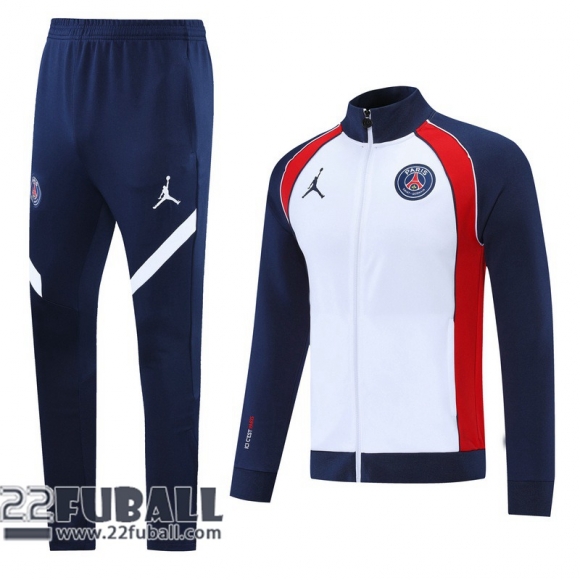 Sweatjacke PSG weiß Blau Herren 2021 2022 JK77