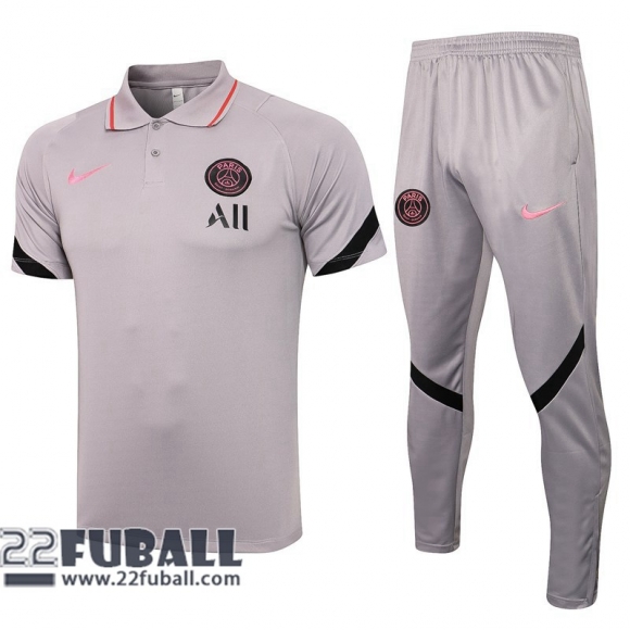 Poloshirts PSG Paris grau klar 2021 2022 PL43