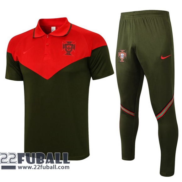 Poloshirts Portugal rot, grün Herren 2021 2022 PL86