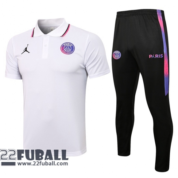 Poloshirts PSG weiß Herren 2021 2022 PL90