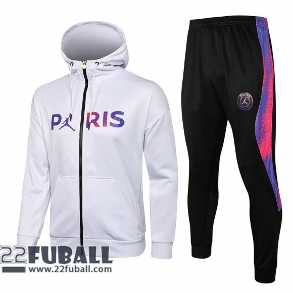 Bausätze: Sweatjacke Kapuzen PSG Paris weiß 2021 2022 TK31