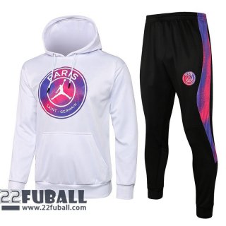 Bausätze: Sweatshirt - Kapuzenpulli PSG Paris weiß 2021 2022 TK32