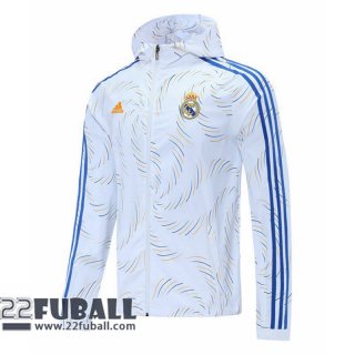 Windjacke - Kapuzenpulli Real Madrid weiß 2021 2022 WK13