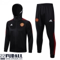 Jacke - Kapuzenpulli Manchester United Schwarz Herren 23 24 JK713