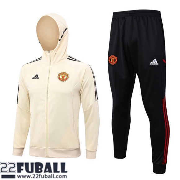 Jacke - Kapuzenpulli Manchester United Aprikose Herren 23 24 JK716