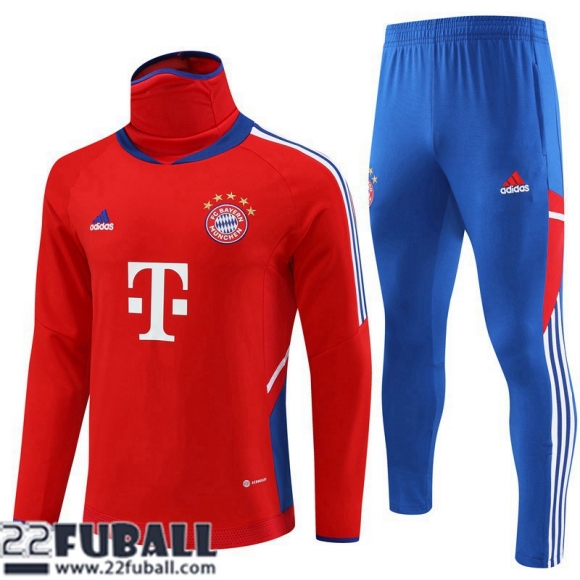 Trainingsanzug Hoher Kragen Bayern Munchen Rot Herren 22 23 TG706