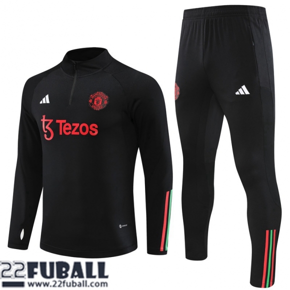 Trainingsanzug Manchester United Schwarz Herren 22 23 TG728