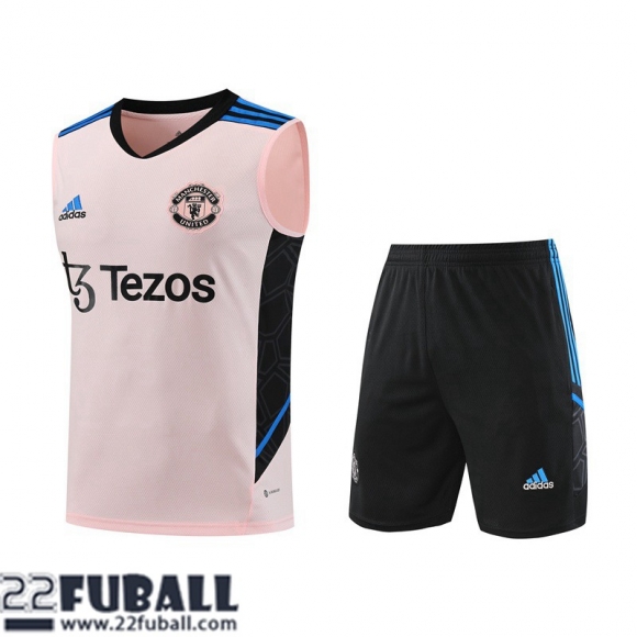 Trainingsanzug Ohne Ärmel Manchester United Rosa Herren 23 24 TG787