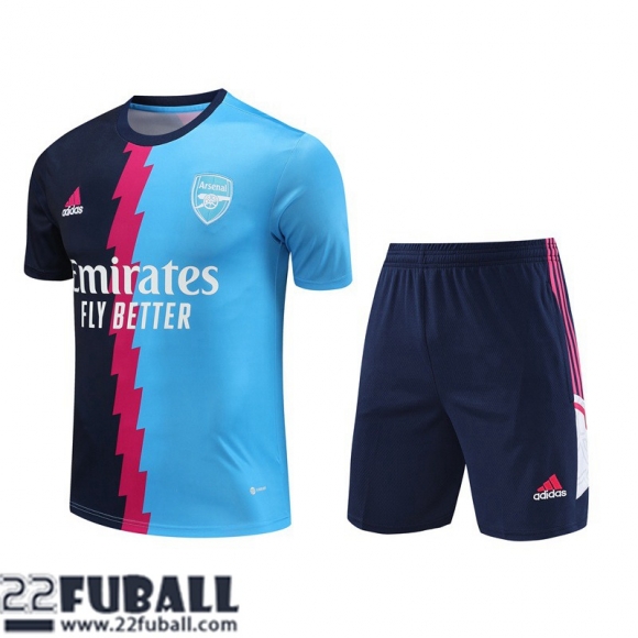 Trainingsanzug T Shirt Arsenal dunkelblau hellblau Herren 23 24 TG793