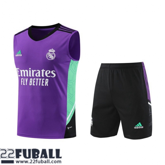 Trainingsanzug Ohne Ärmel Real Madrid Lila Herren 23 24 TG796