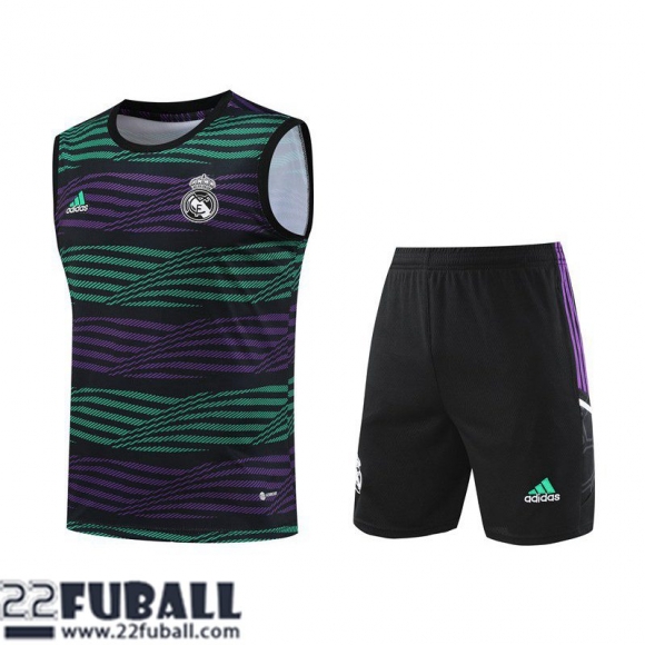 Trainingsanzug Ohne Ärmel Real Madrid lila Grün Herren 23 24 TG798