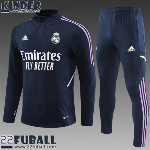 Trainingsanzug Real Madrid Navy blau Kinder 22 23 TK559