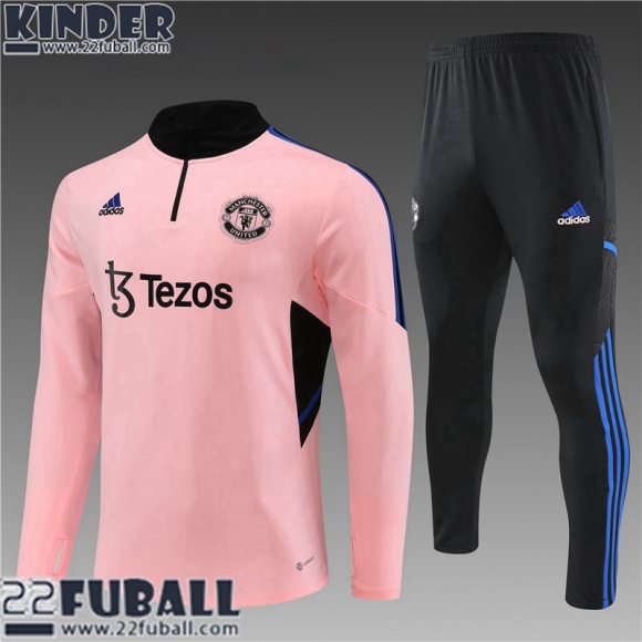 Trainingsanzug Manchester United Rosa Kinder 22 23 TK563