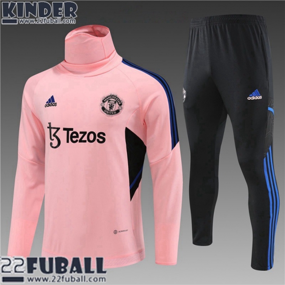 Trainingsanzug Hoher Kragen Manchester United Rot Kinder 22 23 TK564