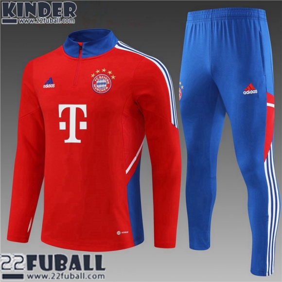 Trainingsanzug Bayern Munchen Rot Kinder 22 23 TK565