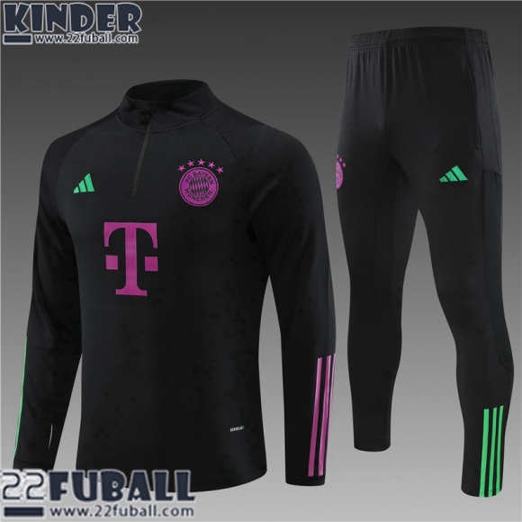 Trainingsanzug Bayern Munchen Schwarz Kinder 23 24 TK580