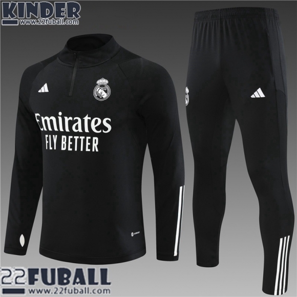 Trainingsanzug Real Madrid Schwarz Kinder 23 24 TK601