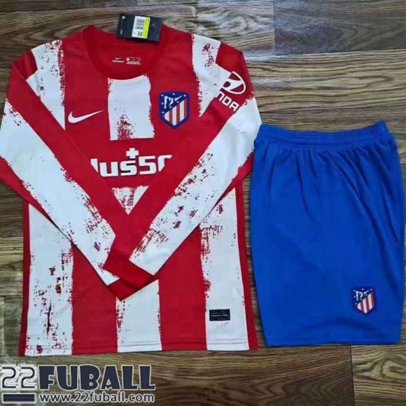 Fussball Trikots Atletico Madrid Heimtrikot Langarm Herren 21 22