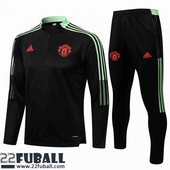 Trainingsanzug Manchester United Schwarz Herren 21 22 TG75