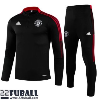 Trainingsanzug Manchester United Schwarz Herren 21 22 TG89